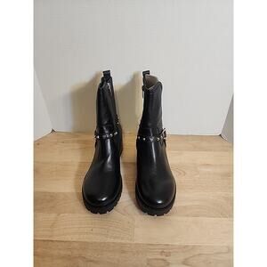Nine West Renee Black Leather Boots Size 9.5